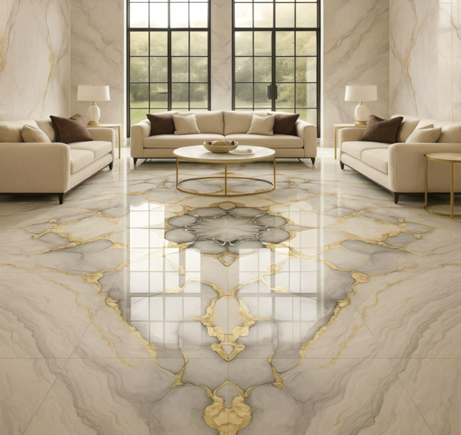 ✨ porcelanato 60x60 ✨ luce el lujo del mármol con vetas doradas y fondo en tonos grises y blancos su diseño elega